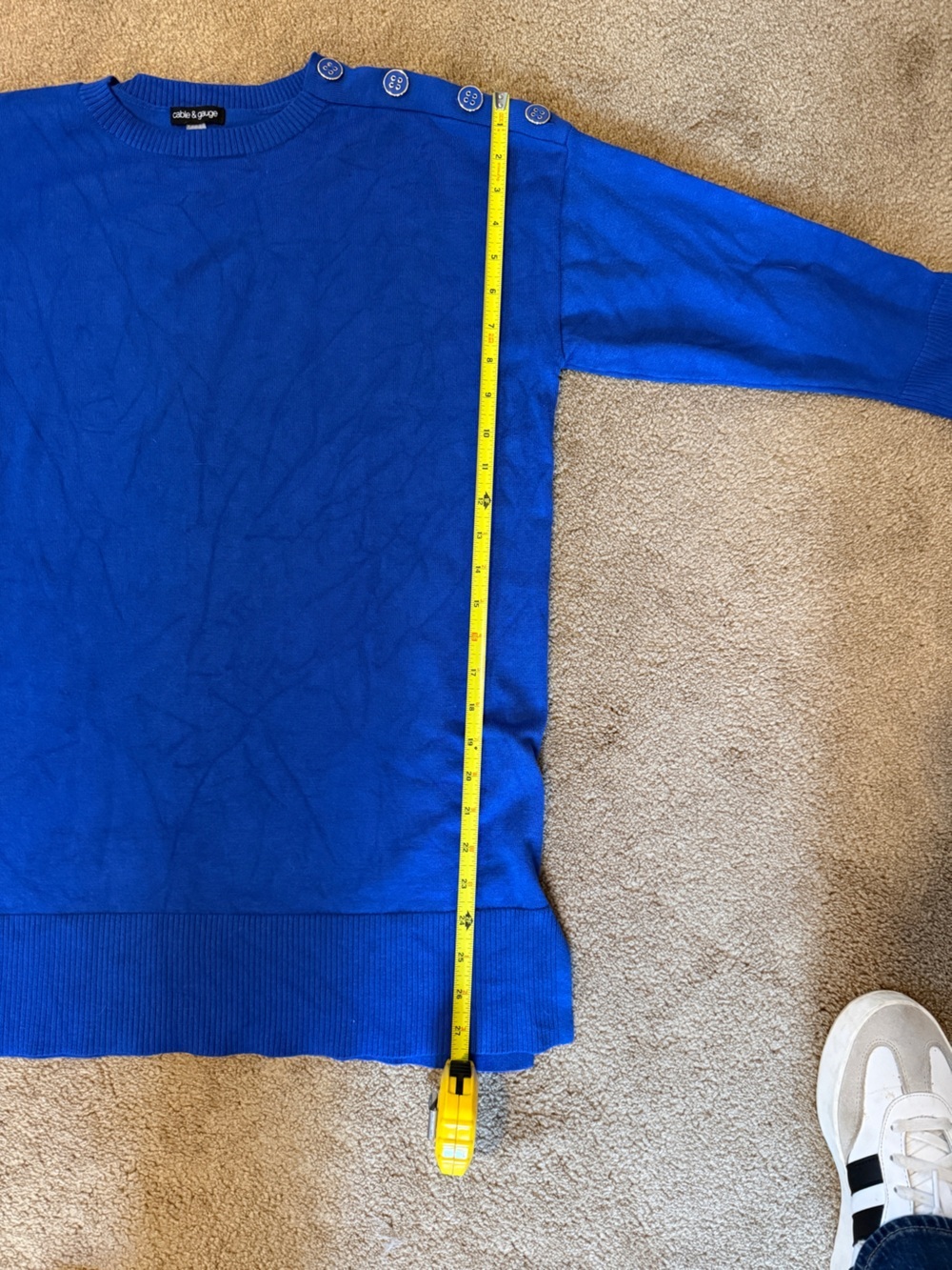 Cable & Gauge women’s Royal Blue Crewneck Sweater size Large - Picture 7 of 8